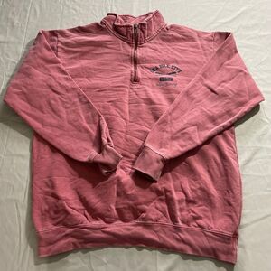 Comfort Colors 1/4 Zip Mock Neck Long Sleeve Red Sweater Cotton Mens Size Medium